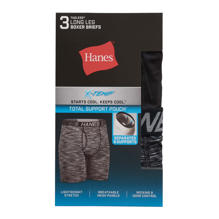 Hanes Men's Long Boxer (Size-L 3-Pack)